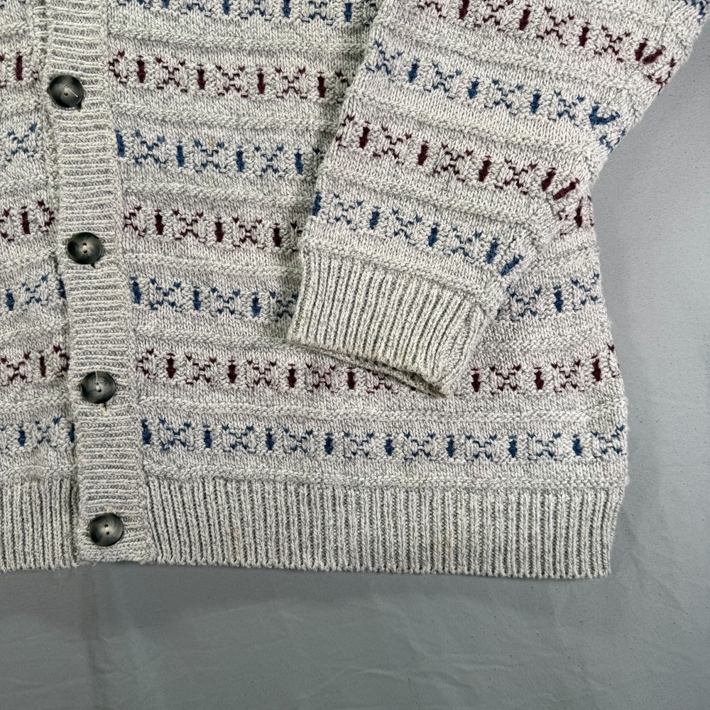 Vintage St Johns Bay Grandpa Cardigan Sweater Men XL Gray Button Made in USA 90s - Picture 4 of 9